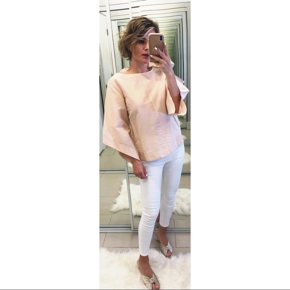COS Tops - COS Drape Sleeve silk Blend Top Light Pink